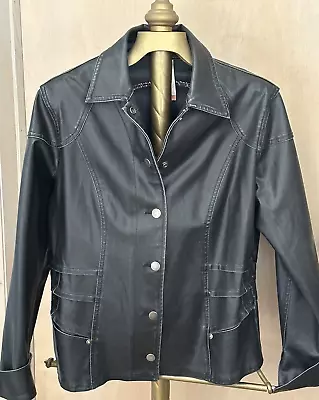 Buy No Boundaries Faux Leather Jacket XL Juniors Faux Buttons Snap~Real Leather Look • 8.61£