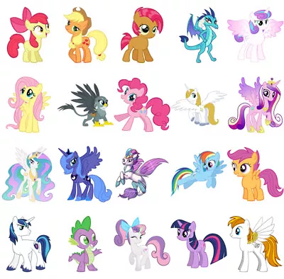 Buy My Little Pony Characters, Iron On T Shirt Transfer. Choose Image And Size • 2.92£