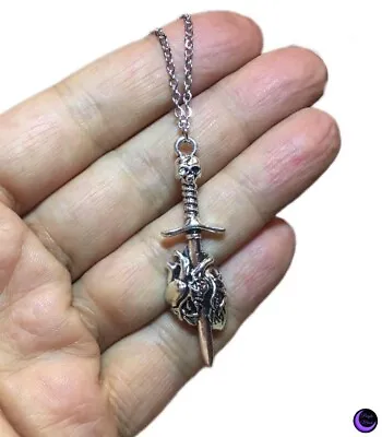 Buy Heart & Sword Necklace ~ Gothic Jewellery ~ Pendants ~ Sword Jewellery ~ Pagan  • 4.50£