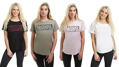 Buy Marvel Ladies T-shirt Comic Logo S - XL Official  • 13.99£