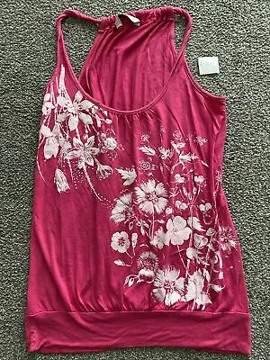 Buy New Look Ladies Pink Sparkly Top Size10.  (sh 5) • 3£
