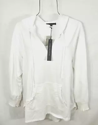 Buy Jane & Delancey Womens Ruffle Hoodie 2X White Long Sleeve Top Blouse NWT • 32.81£