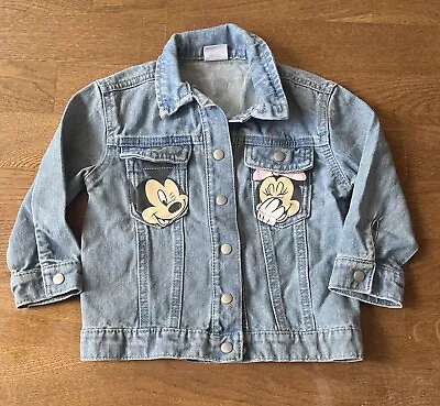 Buy Disney Baby Girls Denim Jacket 12-18 Months 1-1.5 Years Minnie & Mickey Mouse • 3.50£