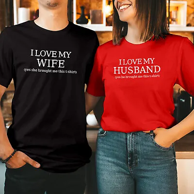 Buy T-Shirt (1522) I Love My Wife Husband Couple Matching Family Valentine Day Shirt • 6.99£