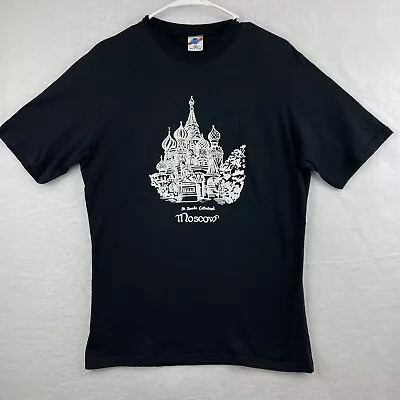 Buy St Basils Cathedral Moscow Black T-Shirt Sz M Crew Neck White Logo Short Sleeve • 10.37£