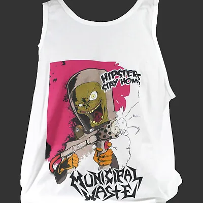 Buy Municipal Waste Metal Punk Rock T-SHIRT Vest Top Unisex White S-2XL • 13.99£