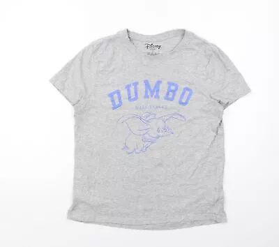 Buy Disney Womens Grey Cotton Basic T-Shirt Size S Crew Neck - Dumbo • 5.75£