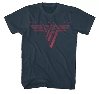 Buy Official Van Halen T Shirt Classic Logo Blue Mens Unisex Vintage Rock Metal Tee • 14.88£