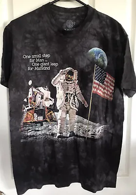 Buy The Mountain Moon Walk T Shirt Smithsonian Tie Dyed Black Size S Unisex USA Made • 14.06£