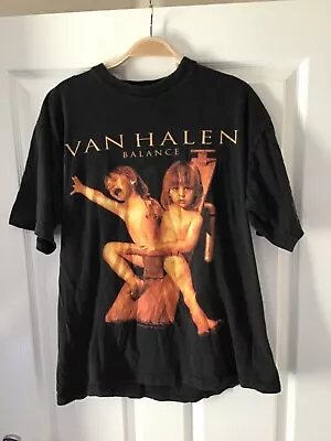 Buy Vintage Rare Van Halen 1995 European Balance Tour T-shirt Black Size Large • 89.99£