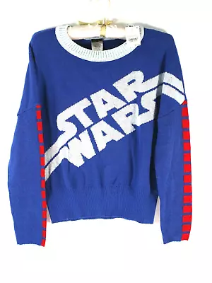 Buy Star Wars Ugly Christmas Sweater Women’s XL Fuzzy Warm Lite Navy Blue • 15.37£