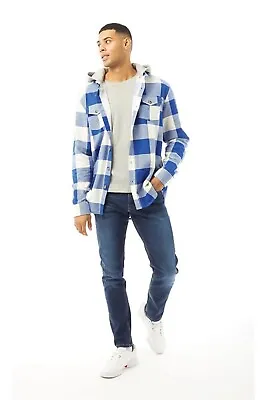Buy Mens Check Lumberjack Cotton Hooded Hoodie Casual Work Shirt Top Brave Soul L • 15£