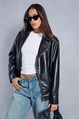 Buy MISSPAP Premium Oversized Leather Look Biker Jacket • 28£