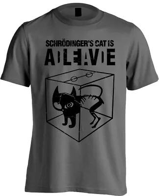 Buy Schrodinger's Cat T-Shirt Men's  | S - 5XL | 12 Colours | Dead Or Alive • 12.95£