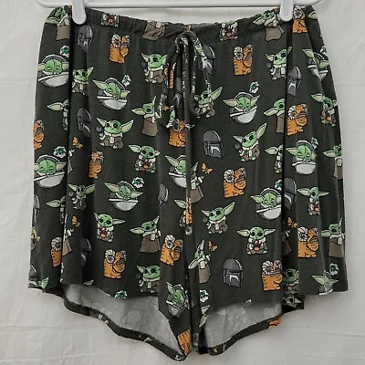Buy MeUndies Star Wars Grogu Elastic Drawstring PJ Bottom Shorts Women 2XL Gray • 19.30£