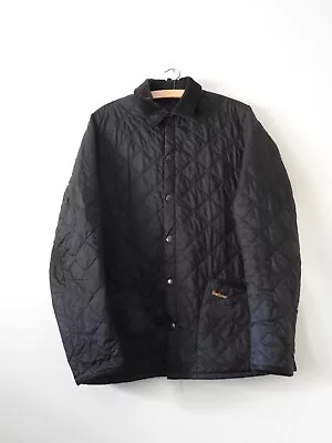 Buy Mens Retro Barbour Heritage Field Jacket Quilted Lightweight Black Size Small • 22£