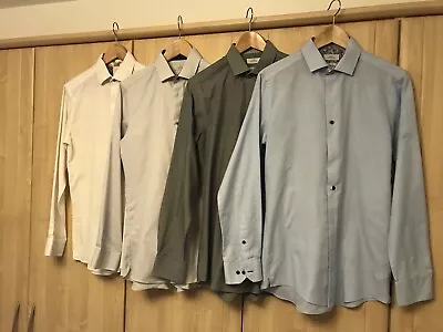 Buy Next Mens Slim Fit Shirts X4 Formal Workwear 15” Collar - Excellent Condition • 20£