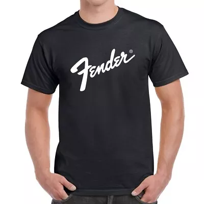 Buy Fender T-Shirt Stratocaster Guitars Guitar Music Guitarist Gift USA Rock Metal • 9£