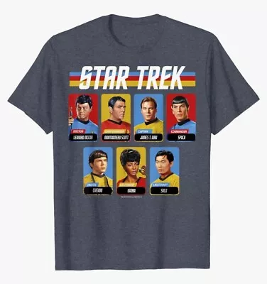 Buy Star Trek Original Series Crew Retro Rainbow Premium T-Shirt T-ShirtSize Large • 8£