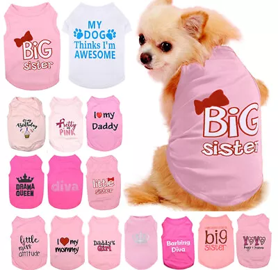 Buy HOT PINK Dog Vest,Puppy Pet Summer T Shirt,Breathable Top Clothes Outfit Costume • 5.39£
