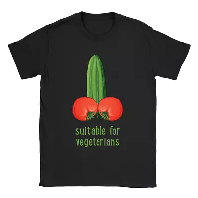 Buy Suitable For Vegetarians Mens T-Shirt Funny Joke Rude Gift Present • 9.49£