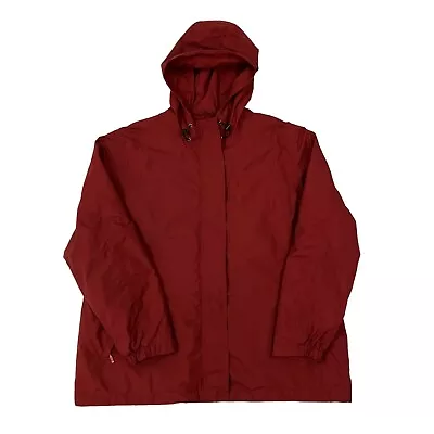 Buy Eddie Bauer Jacket Red Womens M Hooded Nylon Full Zip • 19.99£