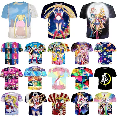 Buy New Anime Sailor Moon Print Tee Women Men Casual 3D T-Shirt Short Sleeve Tops • 10.79£