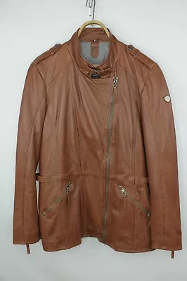 Buy Gipsy Cognac Leather Casual Women's Jacket Size: XL / US 14 / EU 46 • 94.07£