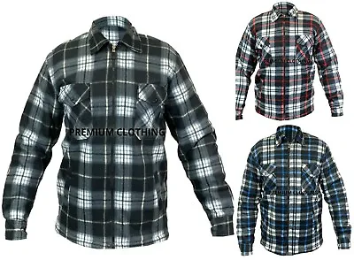 Buy Mens FUR Fleece LINED Shirt LUMBER JACKETs Work Flannel Fishing Jungle Quilted • 14.99£