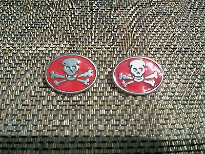 Buy BIKER MOTORCYCLE CLOTHING GOTHIC PIRATE 4 SKULL & CROSSBONES PEWTER BUTTONS New • 1.88£