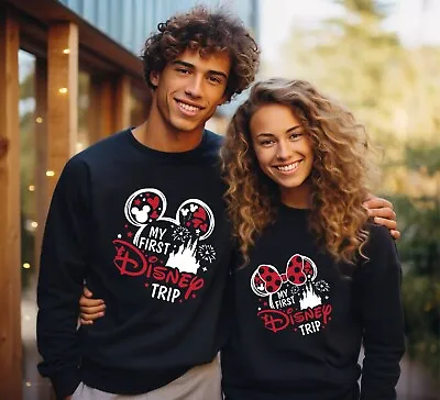 Buy My First Disney Trip Mickey Minnie Couple Jumper, Matching Squad Sweatshirt • 23.99£