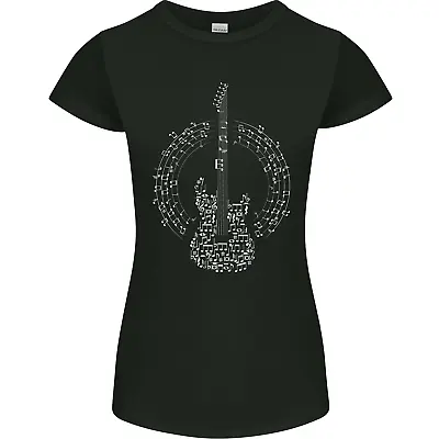 Buy Guitar Notes Electric Guitarist Player Rock Womens Petite Cut T-Shirt • 8.75£