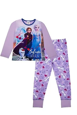 Buy Official Girls Disney Frozen II Pyjama Anna Elsa Olaf Premium PJs Sleepsuit Set • 10.99£