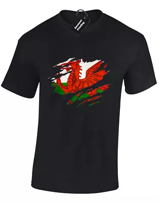 Buy Welsh Flag Slash Mens T-shirt Cool Wales Football Rugby Fan Design Gift (col) • 7.99£