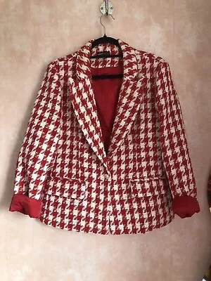 Buy Womens Red Checked Blend Jacket, Size XL, Women’s Checked Jacket XL Clueless • 9.95£
