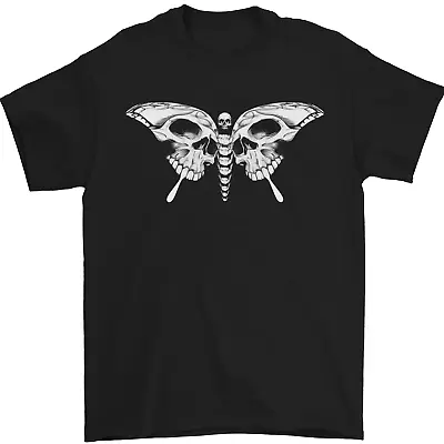Buy Moth Skull Halloween Mens T-Shirt 100% Cotton • 10.48£
