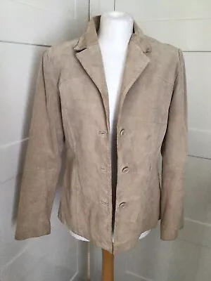 Buy Hudson Beige Suede 100% Leather Jacket Size 14 • 5.50£