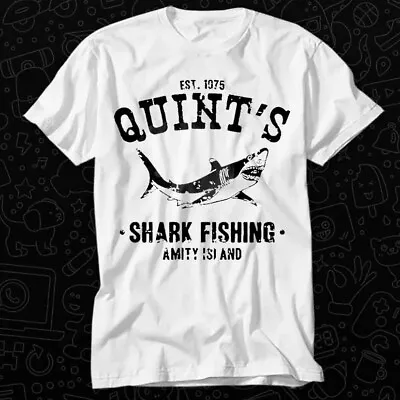 Buy Amity Island 1975 Quint's Shark Fishing Jaws T Shirt 331 • 6.35£