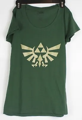 Buy 2017 The Legend Of Zelda Green Gold Tri-Force Logo Womens Shirt L Tears Kingdom • 20.18£