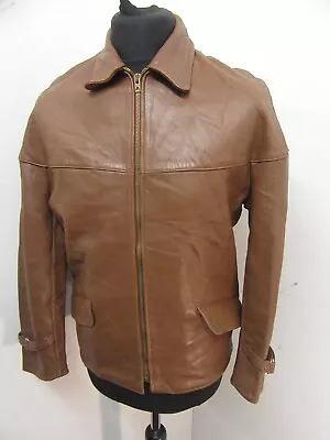 Buy Vintage 50's French Leather Motorcycle Jacket Size S • 69£