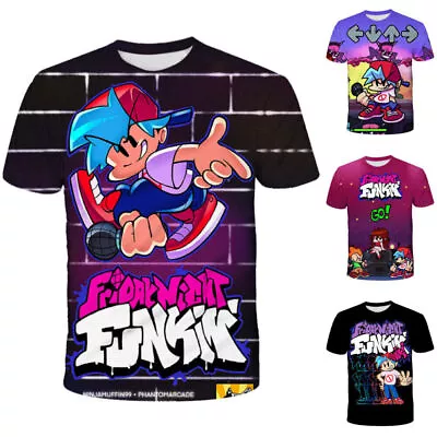 Buy Friday Night Funkin T-Shirt Kids Boys Girls Short Sleeve Shirts Summer Tops Tee • 9.72£