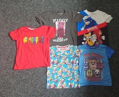 Buy Set Of  9 Boys T-shirts Age 7-9 From Sega, Roblox, Official Licenced Products • 10£