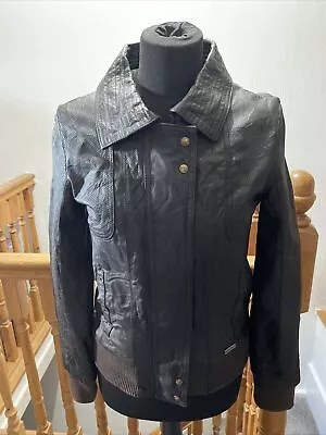 Buy Red Or Dead Dark Brown Leather Jacket Size UK 10 • 30£