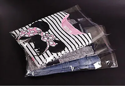Buy Garment Bags Clear Cello Plastic Self Seal Packaging For Clothing T-Shirts Etc • 15.99£