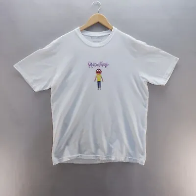 Buy Rick And Morty T Shirt White XL Cartoon Adult Swim Graphic Print Cotton Mens • 9.02£