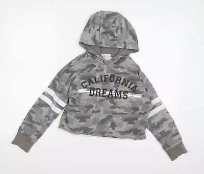 Buy Primark Girls Green Camouflage Cotton Pullover Hoodie Size 10-11 Years - Cropped • 2.75£