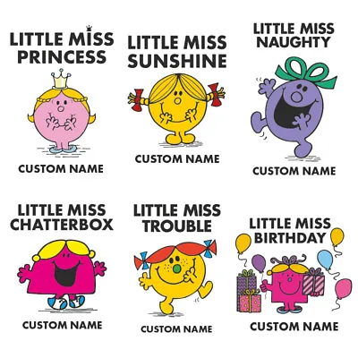 Buy Little Miss CUSTOM NAME Designs Kids Book Birthday Gift Iron On Tshirt Transfer • 3.29£