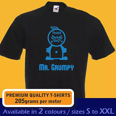Buy MR GRUMPY Moody Angry Sour Face Icon Funny T-shirt Mens Boys Birthday Gift Vinyl • 10.35£