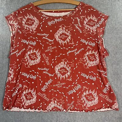Buy Harry Potter Shirt Womens 2X Red Marauders Map Wizarding World Cap Sleeve  • 11.04£