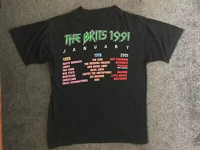 Buy Vintage Original Ride, The Cure, Happy Mondays 1991 Brits T Shirt  Shoegaze • 95£